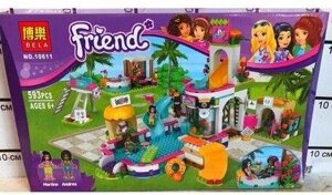 Конструктор Bela Friends "летний бассейн Хартлейк"арт. 10611 (аналог Lego Friends 41313)