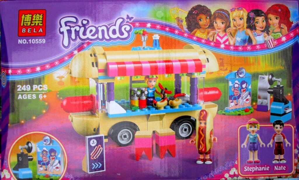 Конструктор Bela Friends "Парк развлечений: фургон с хот-догами" 10559 (аналог LEGO Friends 41129) 249 дет. от компании Интернет магазин детских игрушек Ny-pogodi. by - фото 1