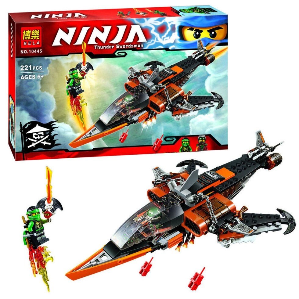 Конструктор Bela Ninja 10445 (аналог Lego Ninjago 70601) "Небесная акула" 221 дет от компании Интернет магазин детских игрушек Ny-pogodi. by - фото 1
