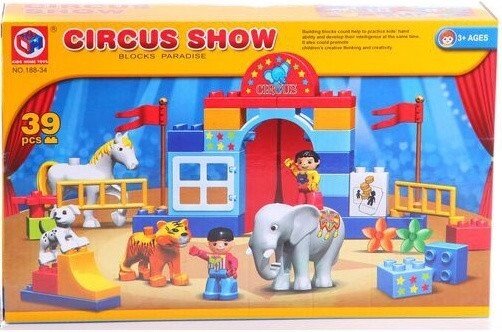 Конструктор "цирк" 39 крупные детали, аналог дупло duplo от 3 лет от компании Интернет магазин детских игрушек Ny-pogodi. by - фото 1