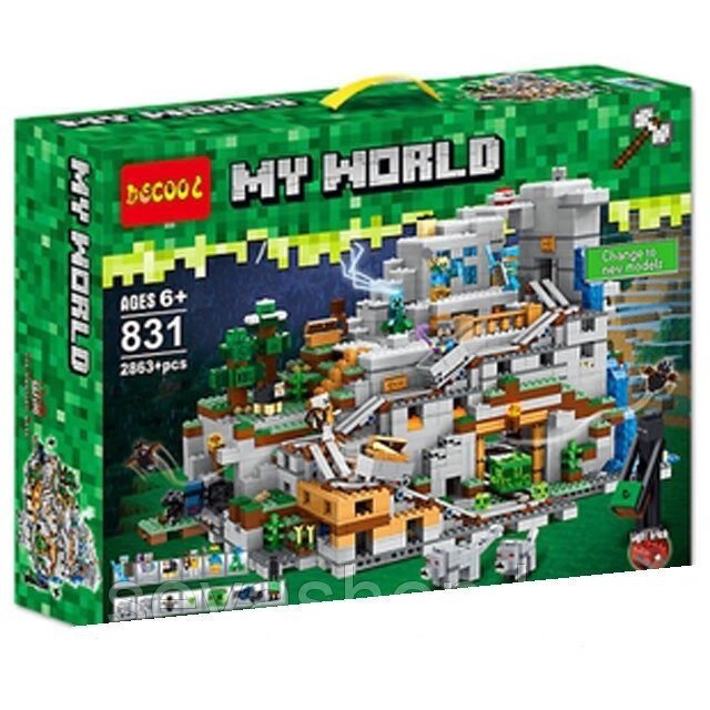 Конструктор Decool 831 "Горная пещера" Minecraft майнкрафт (аналог LEGO 21137) от компании Интернет магазин детских игрушек Ny-pogodi. by - фото 1