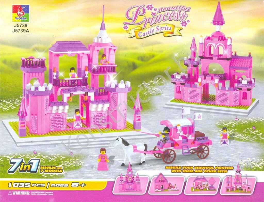 Конструктор для девочки Прекрасная принцесса (Beautiful Princess) 1035 деталей 7в1 от компании Интернет магазин детских игрушек Ny-pogodi. by - фото 1