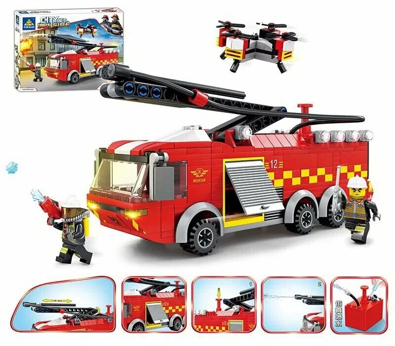 Конструктор Kazi "Пожарная машина" 80537 стреляет водой 360 деталей от компании Интернет магазин детских игрушек Ny-pogodi. by - фото 1