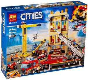 Конструктор Lari 11216 Центральная пожарная станция 985 деталей Аналог LEGO City 60216
