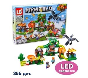 Конструктор LB317 My World Нападение черного дракона с LED подсветкой (аналог Lego Minecraft) 356 дет