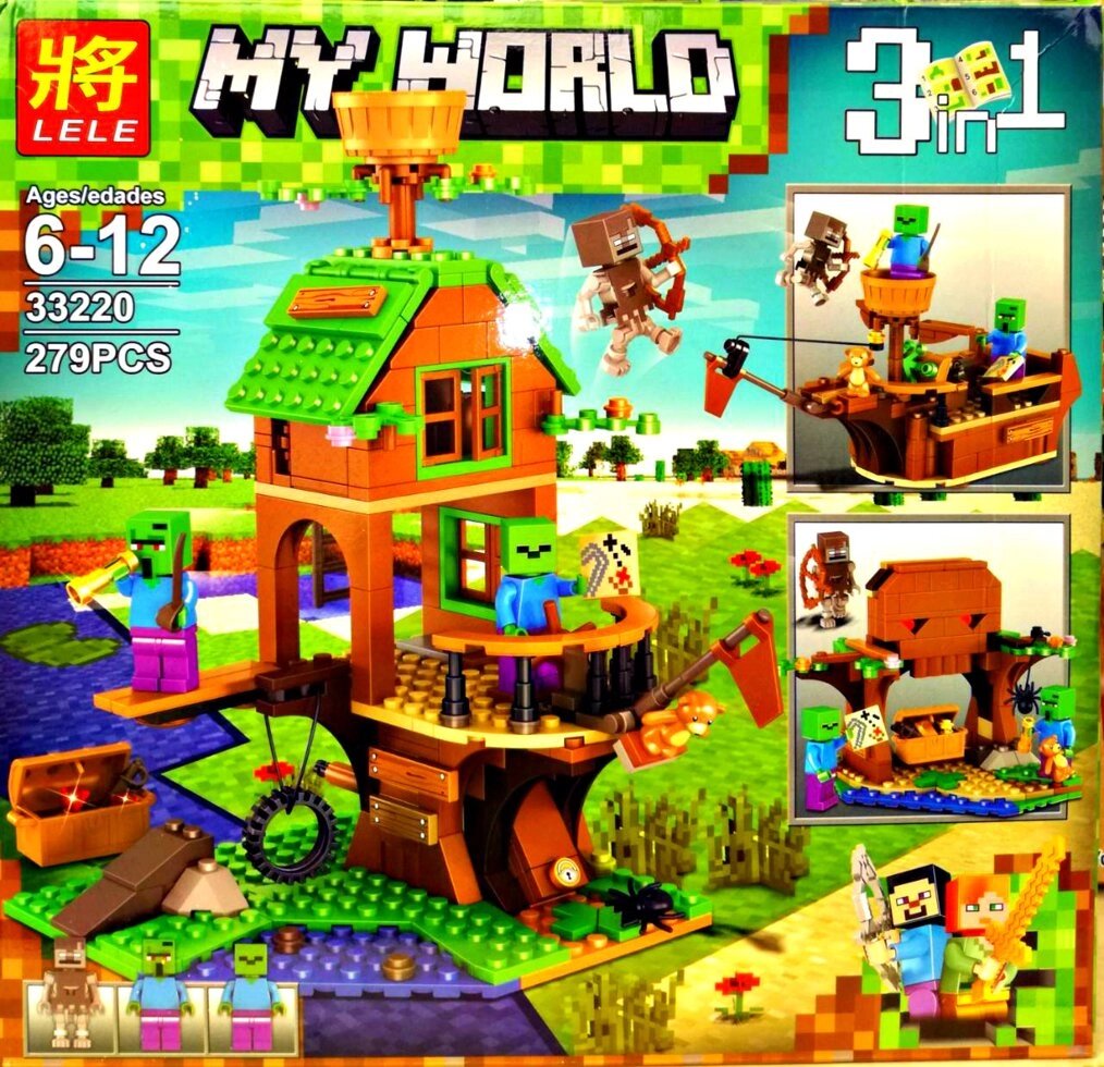 Конструктор Lele 33220 My World 3в1 Дом-корабль зомби (аналог Lego Minecraft) 279 д от компании Интернет магазин детских игрушек Ny-pogodi. by - фото 1