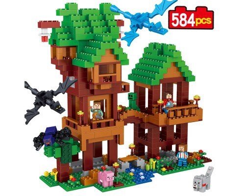 Конструктор LELE Minecraft Домик на дереве в джунглях (Дом у воды) 33106 (Аналог LEGO Minecraft 21125) 584 д от компании Интернет магазин детских игрушек Ny-pogodi. by - фото 1