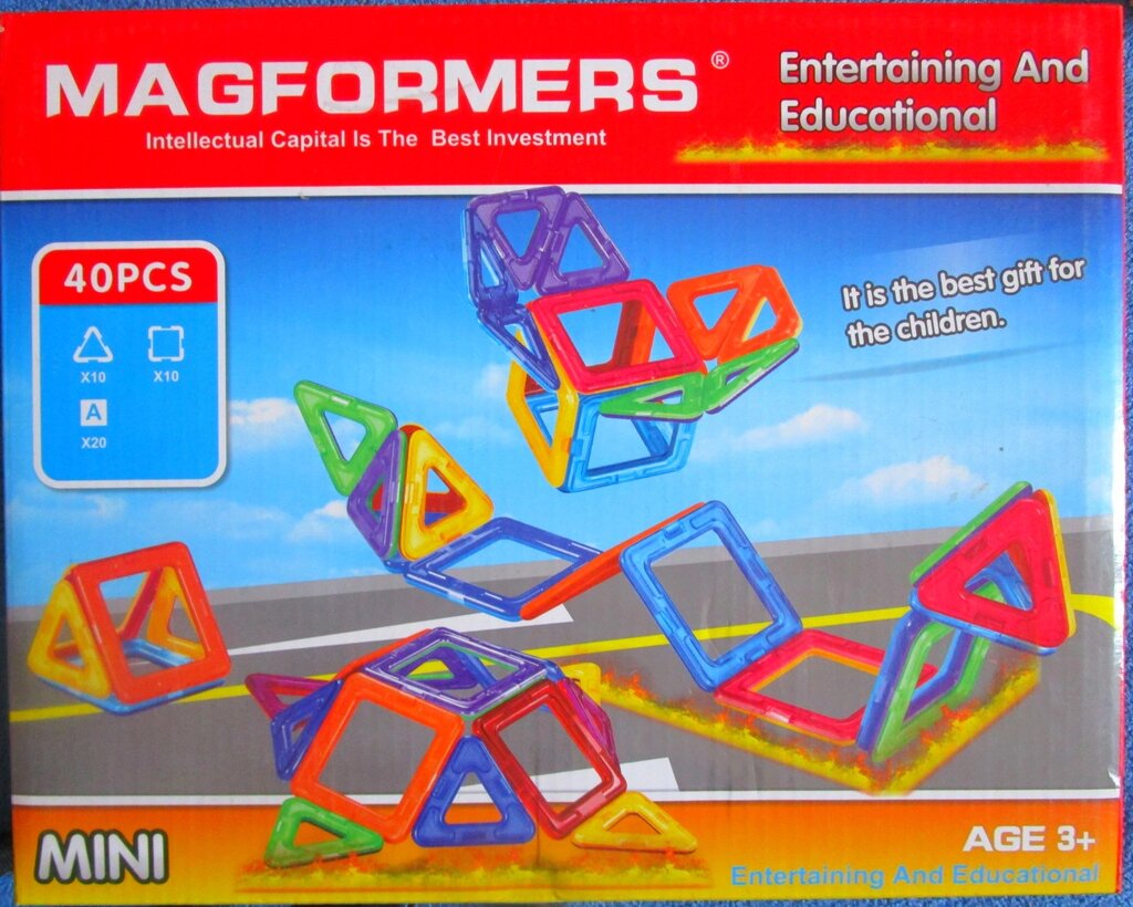 Конструктор "MAGKISS" mini магнитный 40 элементов от компании Интернет магазин детских игрушек Ny-pogodi. by - фото 1