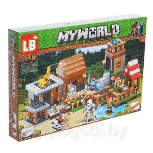 Конструктор Майнкрафт Деревня в лесу My World LB600 Дом Стива 778 деталей с LED подсветкой