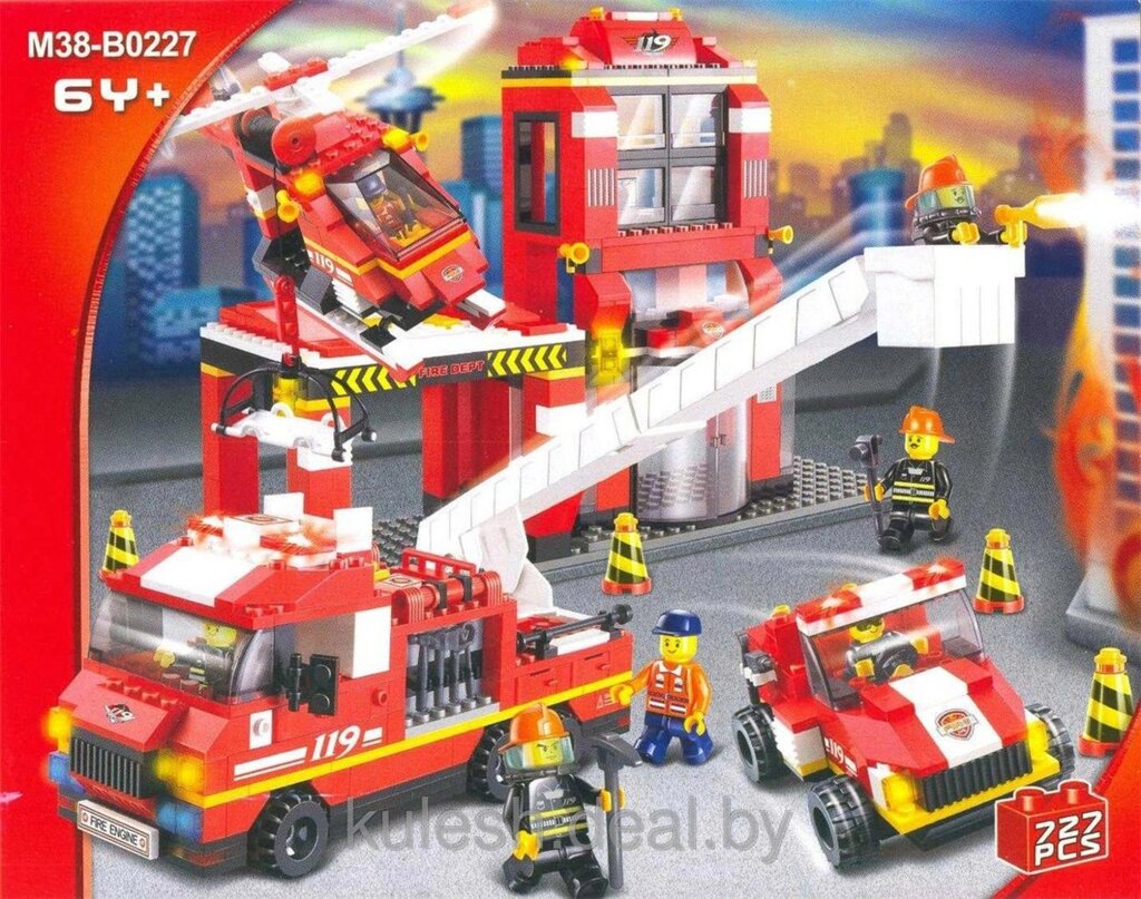 Конструктор Пожарные спасатели M38-B0227 Sluban (Слубан) 727 деталей аналог Лего (LEGO) от компании Интернет магазин детских игрушек Ny-pogodi. by - фото 1