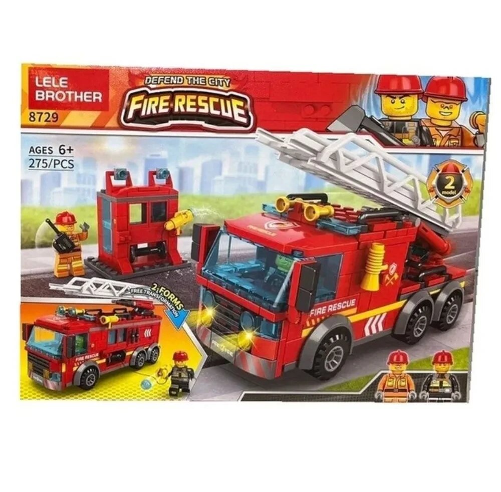 Конструктор Пожарный автомобиль с лестницой 8729 аналог лего lego 275 деталей от компании Интернет магазин детских игрушек Ny-pogodi. by - фото 1