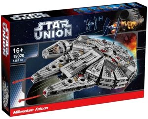Конструктор QUEEN 19020 Звездные войны (Star Union) Сокол Тысячелетия аналог Lego Star Wars 75105 1381 деталь