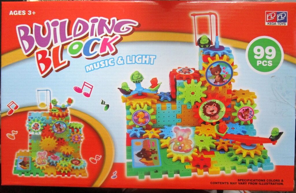 Конструктор- веселые шестеренки FUNNY BRICKS 99 деталь свет+музыка от компании Интернет магазин детских игрушек Ny-pogodi. by - фото 1