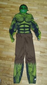 Костюм детский Халк Hulk Avengers Muscle с мускулами со светящейся маской