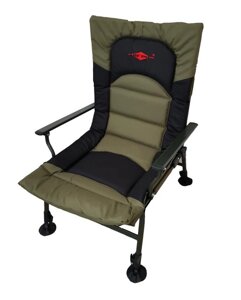 Кресло карповое с подлокотниками Mifine 55065 для рыбалки регулируемые спина и ножки до 120 кг