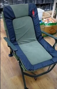 Кресло карповое с подлокотниками Mifine 55066 для рыбалки регулируемые спина и ножки до 150 кг