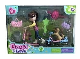 Кукла маленькая "Gaga" на самокате