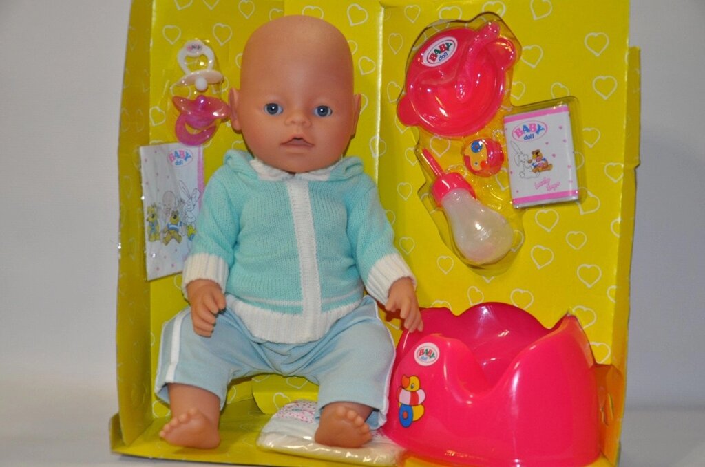 Кукла пупс в голубой байке с капюшоном от компании Интернет магазин детских игрушек Ny-pogodi. by - фото 1