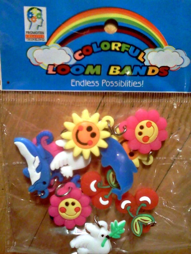 Кулончики-подвески для браслетов из резинок  для плетения Rainbow lonn12шт от компании Интернет магазин детских игрушек Ny-pogodi. by - фото 1