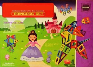 Магнитный конструктор 77 деталей Princess Set MAXI, большой набор для девочек