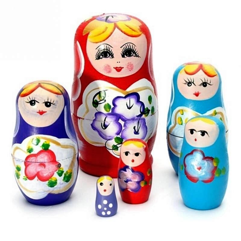 Матрешка 5 в 1  (14.5 см в ассортименте) разные цвета от компании Интернет магазин детских игрушек Ny-pogodi. by - фото 1