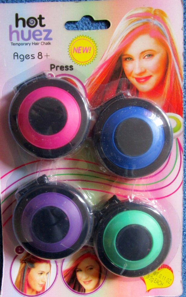 Мелки цветные для волос 4 цвета на листе Hot Hues от компании Интернет магазин детских игрушек Ny-pogodi. by - фото 1