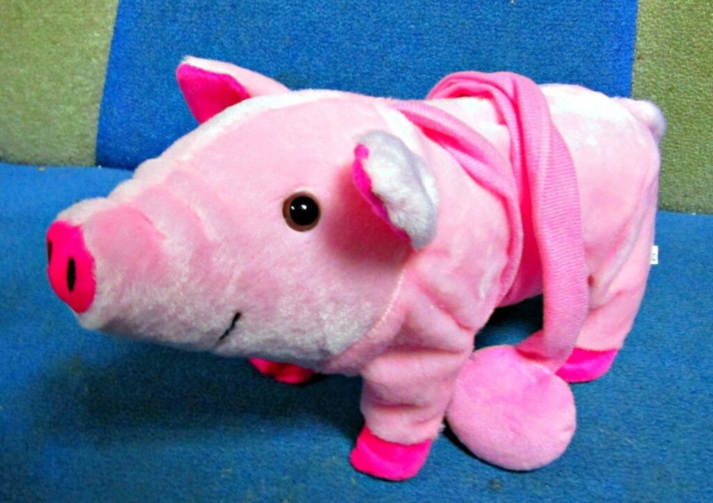 Мягкая игрушка розовая Хрюша  ходит и поет  песня от компании Интернет магазин детских игрушек Ny-pogodi. by - фото 1