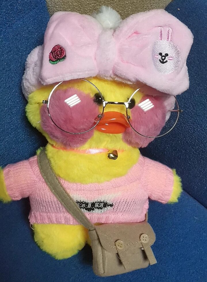 Мягкая игрушка Уточка утя Lalafanfan duck 32 см бант, сумочка, очки от компании Интернет магазин детских игрушек Ny-pogodi. by - фото 1