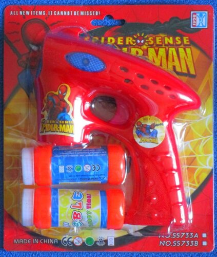 Мыльные пузыри-пистолет spider man на батарейках