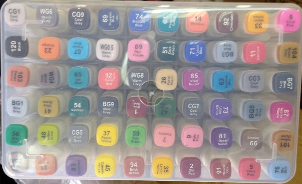 Набор двусторонних маркеров для скетчинга 60 цветов в чехле от компании Интернет магазин детских игрушек Ny-pogodi. by - фото 1