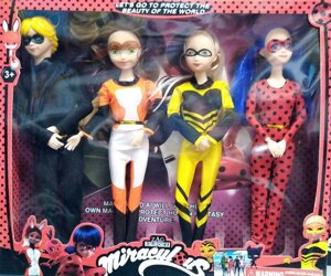 Набор кукол: Леди Баг, Хлоя, Супер Кот, Аля Сезер шарнирные