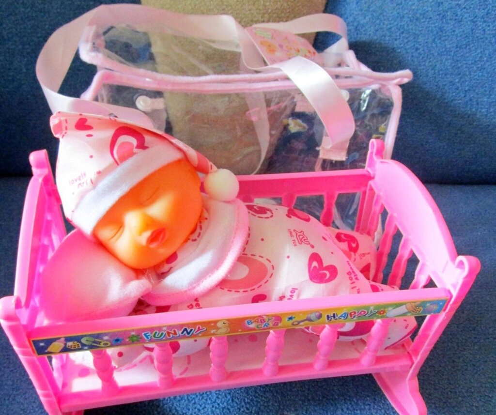 Набор "малыш и кроватка" в сумочке от компании Интернет магазин детских игрушек Ny-pogodi. by - фото 1