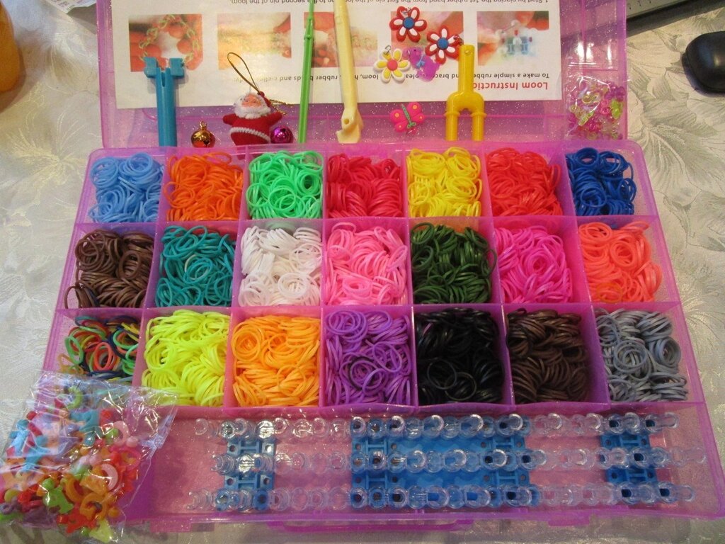 Набор резинок для плетения браслетов 5600шт Rainbow Loom с ОРИГИНАЛЬНЫМ СТАНКОМ от компании Интернет магазин детских игрушек Ny-pogodi. by - фото 1