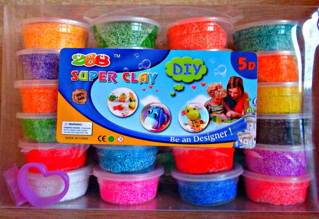 Набор "Шариковый пластилин " 24 цвета в баночках и аксессуары от компании Интернет магазин детских игрушек Ny-pogodi. by - фото 1