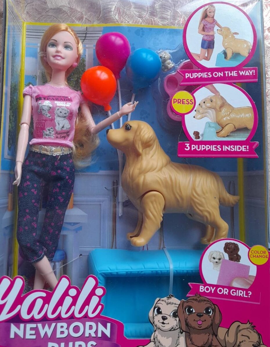 Набор шарнирная барби с «беременной» собакой и щенками yt033 от компании Интернет магазин детских игрушек Ny-pogodi. by - фото 1