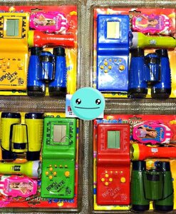 Набор Тетрис Brick Game E-9999, бинокль, фонарик и игрушечный телефон ( разные цвета)