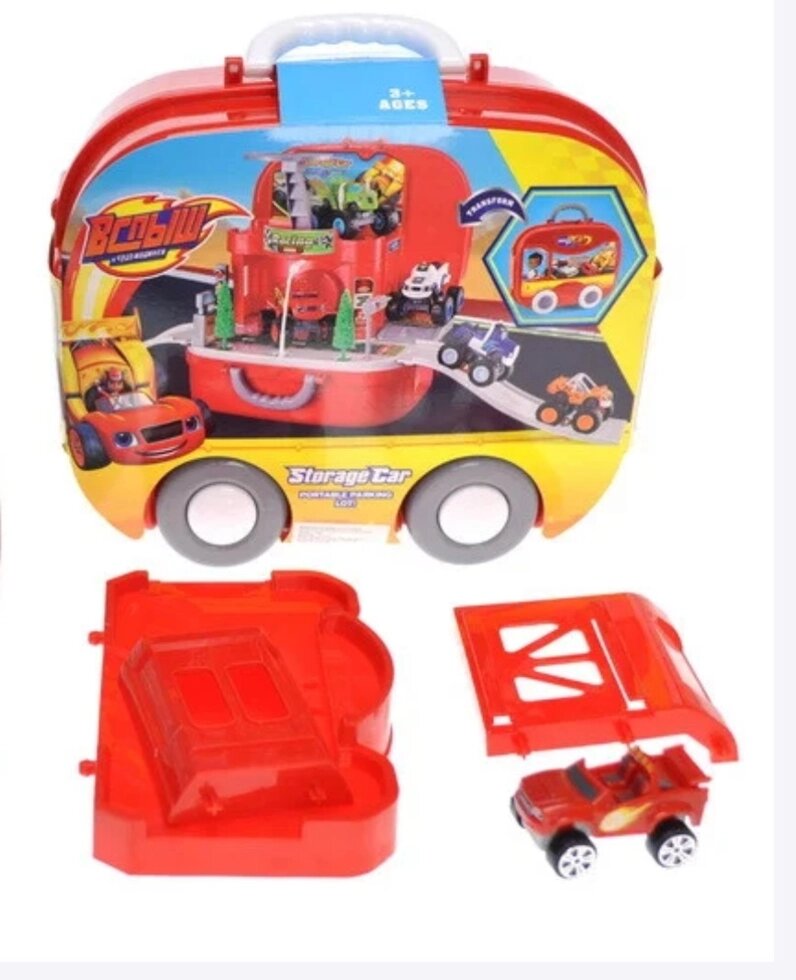 Паркинг "Вспыш" в чемодане на колесах 1256 от компании Интернет магазин детских игрушек Ny-pogodi. by - фото 1