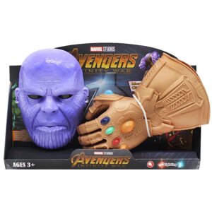 Перчатка бесконечности рука резиновая Таноса и маска Thanos Marvel Legends B0449H