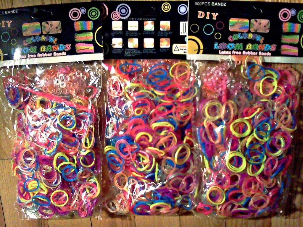 Резинки для плетения браслетов 600 шт+ цветные клипсы+крючок - распродажа