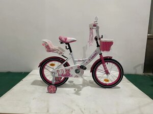 Детский велосипед Bibibike 18" для девочек, корзина, звонок, зеркало, сиденье для кукол D18-3W