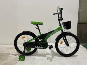 Детский велосипед Bibibike 20" M20-4GYR для мальчиков корзина, звонок, с передним ручным тормозом, багажник