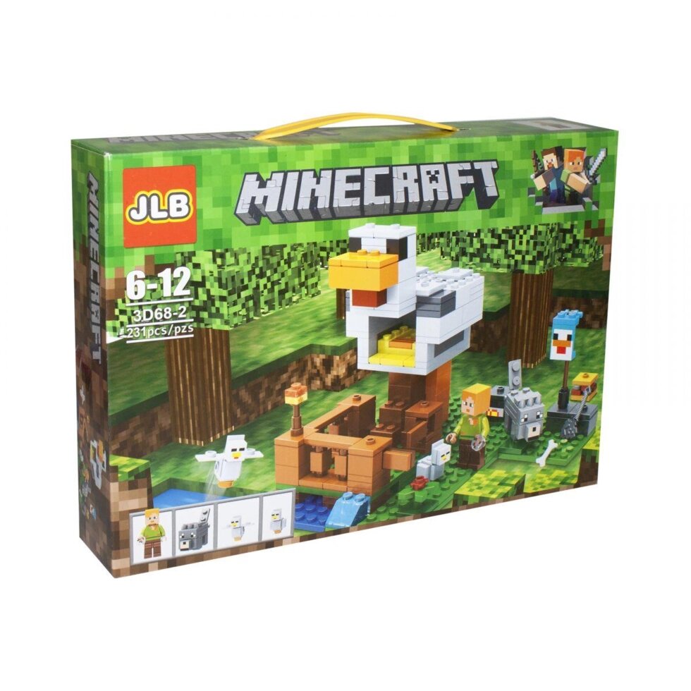 Конструктор Bela 10809 My World Курятник JLB 3D68-2 (аналог Lego Minecraft 21140)  204 д - Интернет магазин детских игрушек Ny-pogodi. by