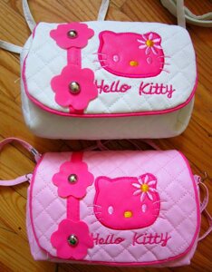 Детская сумочка кошелек hello kitty (бело-розовая)
