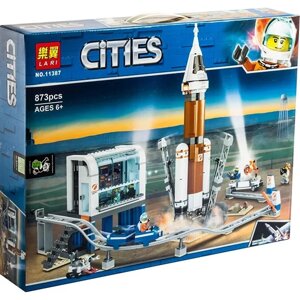 Конструктор Сити Cities 11387 Ракета для запуска в далекий космос (аналог Lego City 60228) 873 детали