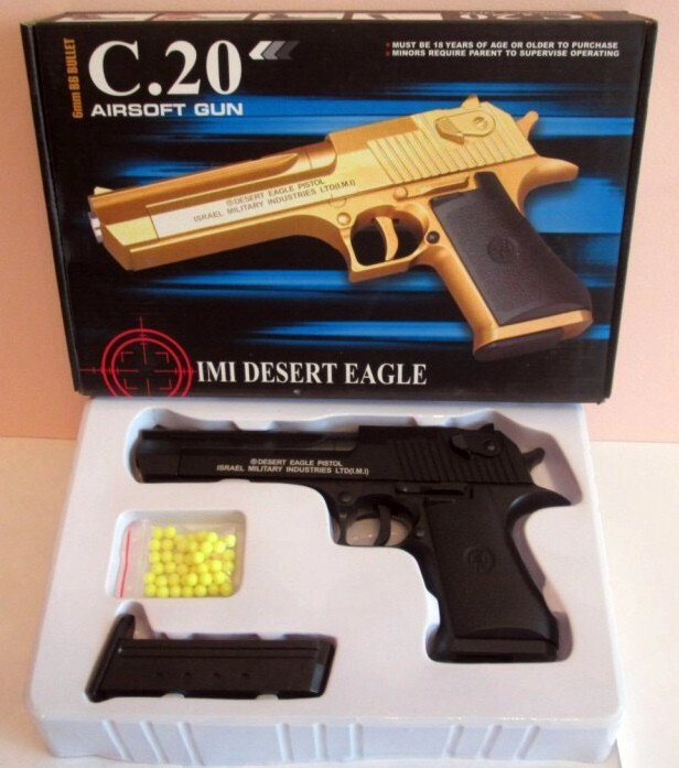 Пистолет детский пневматический металлический С 20 на пульках от компании Интернет магазин детских игрушек Ny-pogodi. by - фото 1