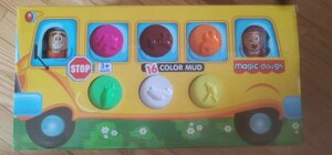 Пластилин тесто для лепки Magic dough аналог Play-Doh Плей-До Автобус 8062