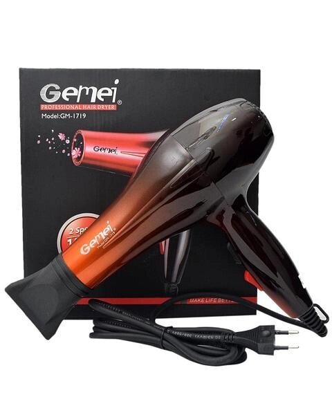 Профессиональный фен для волос Gemei GM-1719 1800W от компании Интернет магазин детских игрушек Ny-pogodi. by - фото 1