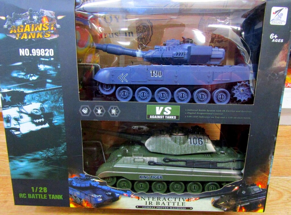 Радиоуправляемый танковый бой T90 и Tiger King 1:28 (38 см) - 99820 от компании Интернет магазин детских игрушек Ny-pogodi. by - фото 1