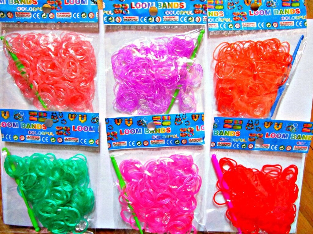 Резинки  Rainbow Loom неон 200шт одноцветные от компании Интернет магазин детских игрушек Ny-pogodi. by - фото 1