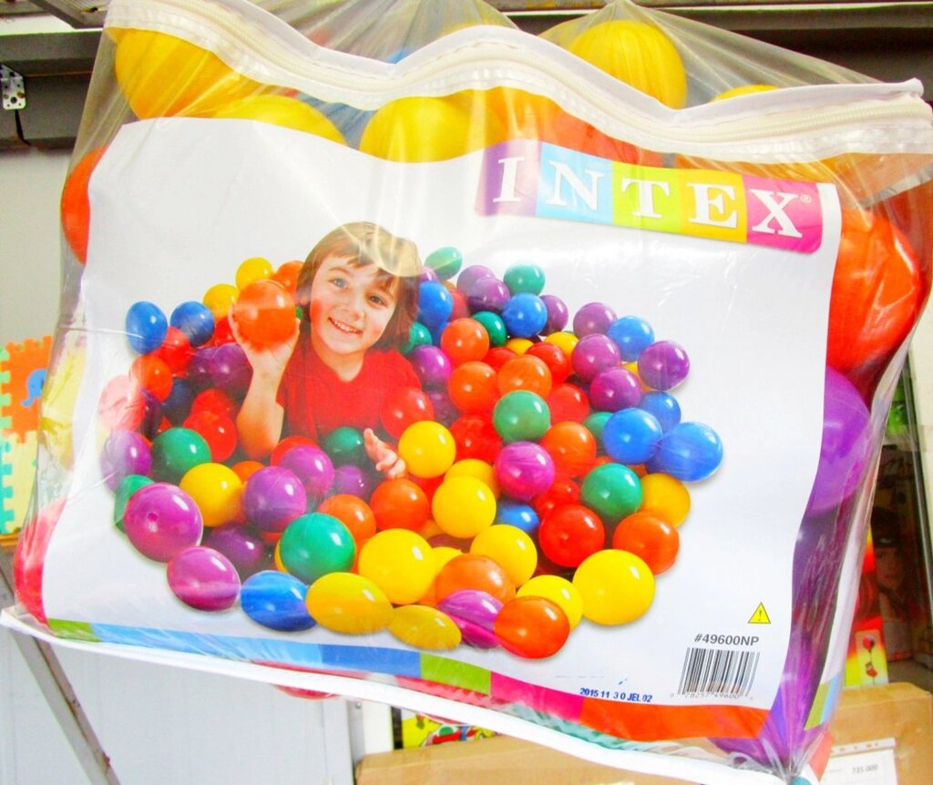 Шарики для сухого бассейна Intex 49600 Fun Ballz (100шт/8см) от компании Интернет магазин детских игрушек Ny-pogodi. by - фото 1